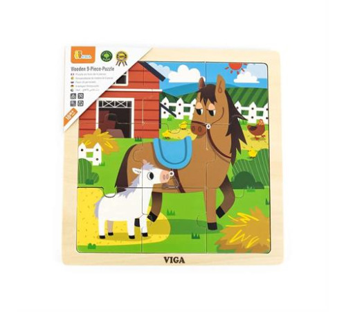 Дерев'яний пазл Viga Toys Коники 9 ел. (44624)