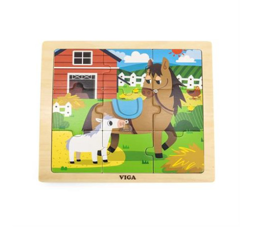 Дерев'яний пазл Viga Toys Коники 9 ел. (44624)