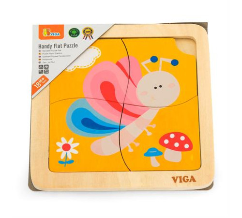 Дерев'яний мініпазл Viga Toys Метелик, 4 ел. (50136)