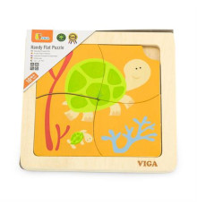 Дерев'яний мініпазл Viga Toys Черепашки, 4 ел. (50143)