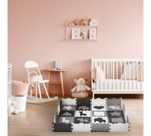 Пазл з манежем MD03 KID'S PLAYPEN GREY 140x140CM NILS FUN 36 елементів