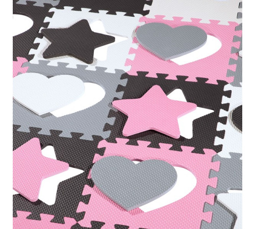 Пазл з манежем MD03 KID'S PLAYPEN PINK HEARTS 140x140CM NILS FUN 36 елементів