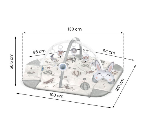 Розвивальний килимок 100 х 100 см Повітряні кулі Nukido