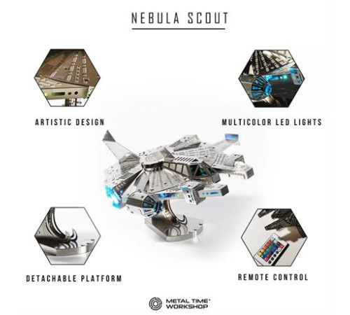 Колекцiйна модель-конструктор Metal Time Nebula Scout Spaceship Зореліт (MT098)