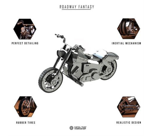 Колекційна модель-конструктор Metal Time Harley Davidson Roadway Fantasy Мотоцикл механічний (MT012)