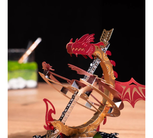 Колекційна модель-конструктор Metal Time Sun Chaser Dragon Stand Clock Сонячний годинник (MT025)