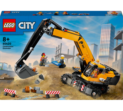 Конструктор LEGO City Жовтий будівельний екскаватор 633 ел. (60420)