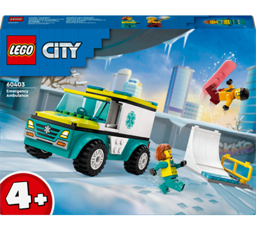 Конструктор LEGO City Карета швидкої допомоги й сноубордист 79 ел. (60403)