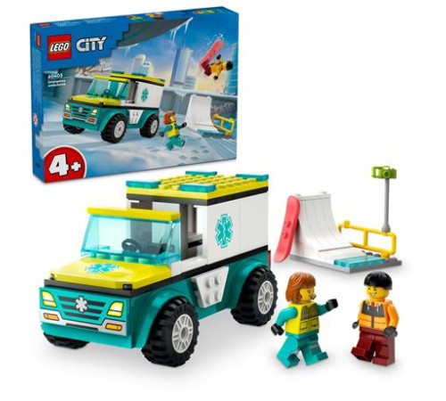 Конструктор LEGO City Карета швидкої допомоги й сноубордист 79 ел. (60403)