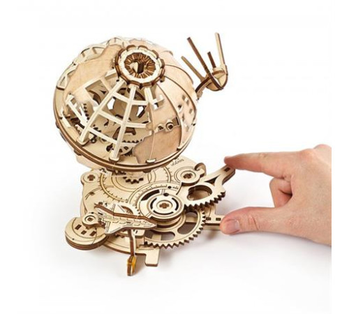 Дерев'яний механічний 3D конструктор Ugears Глобус (70128)