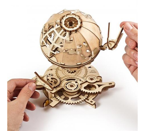 Дерев'яний механічний 3D конструктор Ugears Глобус (70128)