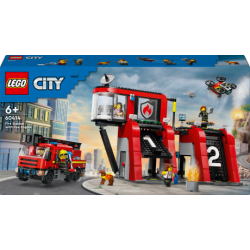 Конструктор LEGO City Пожежне депо з пожежною машиною 843 ел. (60414)