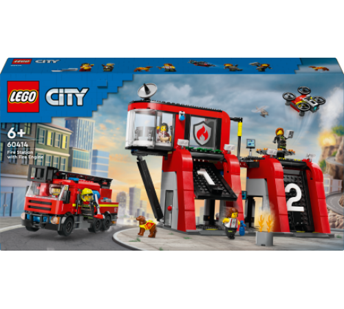 Конструктор LEGO City Пожежне депо з пожежною машиною 843 ел. (60414)