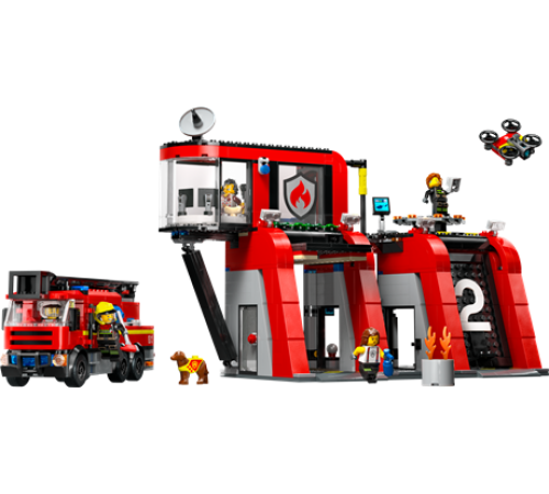 Конструктор LEGO City Пожежне депо з пожежною машиною 843 ел. (60414)