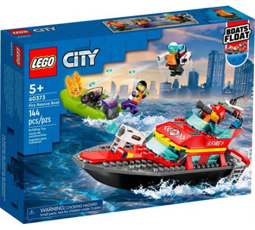 Конструктор LEGO City Човен пожежної бригади 144 ел. (60373)