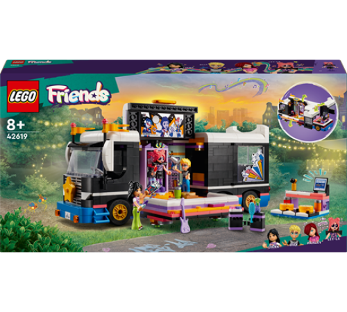 Конструктор LEGO Friends Автобус для музичного туру попзірки 845 ел. (42619)