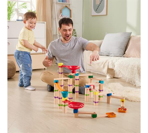 Конструктор-лабіринт Hape Marble Run Трюки та повороти 129 ел. (E1100)