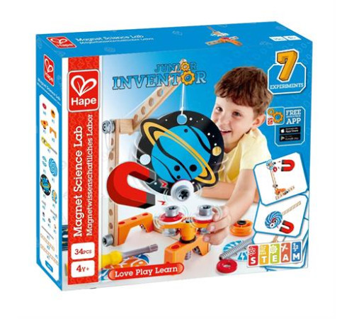 Конструктор Hape Junior Inventor Магнітна лабораторія 34 ел. (E3033)