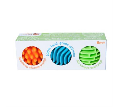 Прорізувач-брязкальце Fat Brain Toys Sensory Rollers Сенсорні кулі 3 шт. (F161ML)