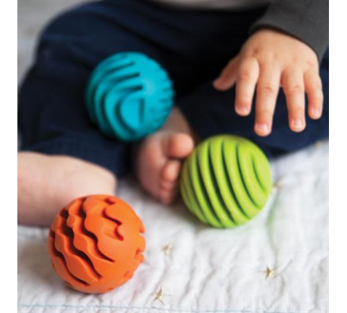 Прорізувач-брязкальце Fat Brain Toys Sensory Rollers Сенсорні кулі 3 шт. (F161ML)