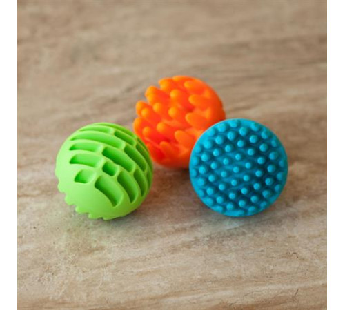 Прорізувач-брязкальце Fat Brain Toys Sensory Rollers Сенсорні кулі 3 шт. (F161ML)