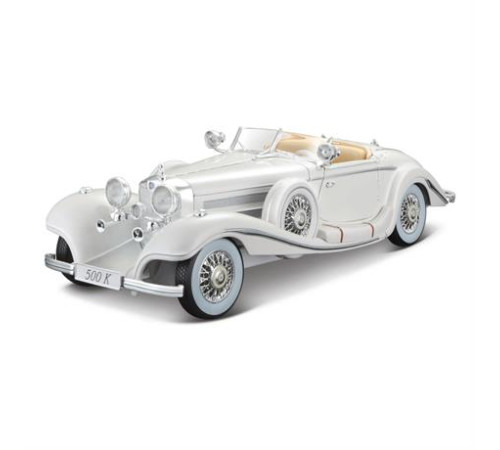 Автомодель Maisto 1936 Mercedes-Benz 500K Specialroadster 1:18 білий (36055 white)