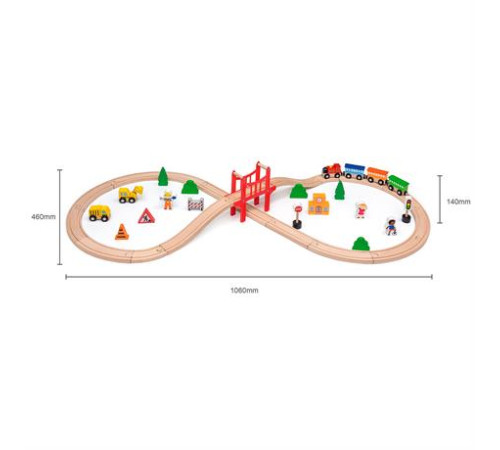 Іграшкова залізниця Viga Toys дерев'яна 39 ел. (50266)