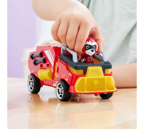 Ігровий набір Paw Patrol Щенячий патруль у кіно 2 Рятувальний автомобіль-трансформер із водієм Маршалом (SM17776/6481)