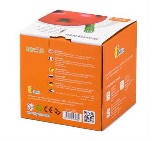 Дерев'яна шнурівка Viga Toys Яблучко (56276) Дерев'яна шнурівка Viga Toys Яблучко (56276)