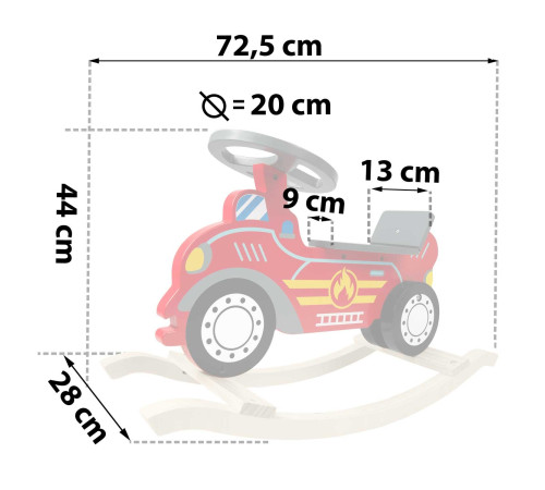 Гойдалка дитяча дерев'яна Пожежна машина Ricokids