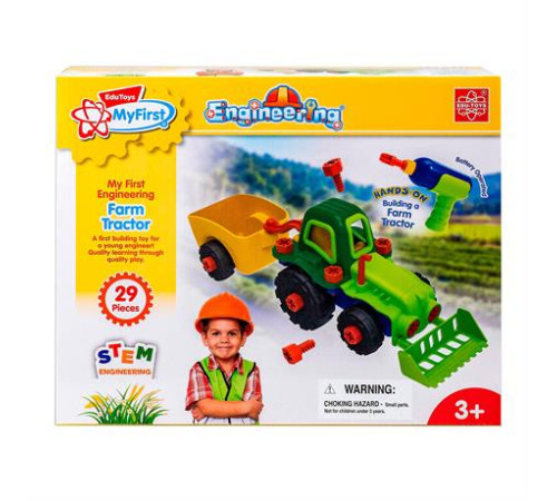 Набір для складання Edu-Toys Трактор з інструментами 29 деталей (JS030)