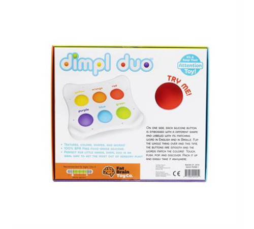 Іграшка-антистрес Fat Brain Toys Dimpl Duo Брайль Колір Форма Назва (FA208-1)