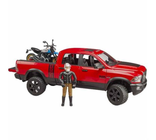 Автомодель Bruder Позашляховик Dodge RAM 2500 з мотоциклістом 1:16 (02502)