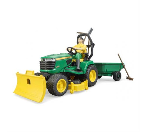 Модель Bruder Садовий трактор John Deere з причепом та фігуркою садівника 1:16 (62104)