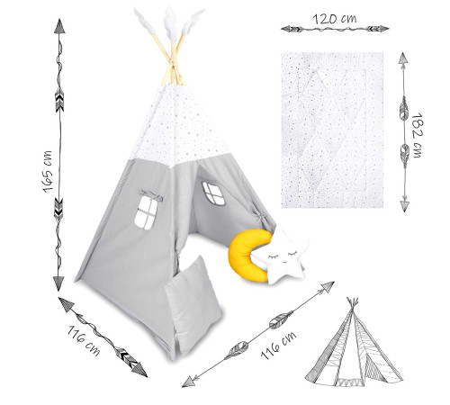 Вігвам дитячий NK-406 Nukido світло-сірий