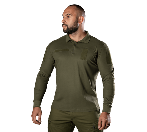 Поло Army ID Long CoolPass Pique LT Олива (8291), XS