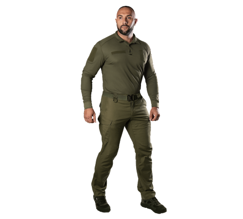 Поло Army ID Long CoolPass Pique LT Олива (8291), XXXXL