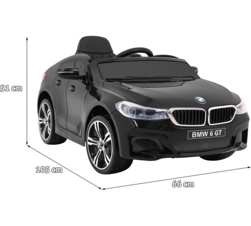 Дитяча акумуляторна машинка BMW 6 GT Чорна