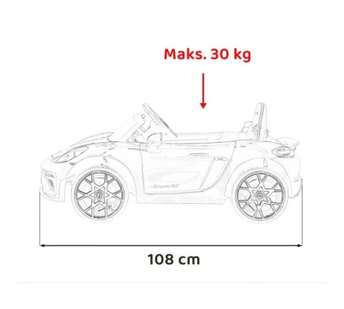 Дитяча акумуляторна машинка Porsche 718 MP4 Біла