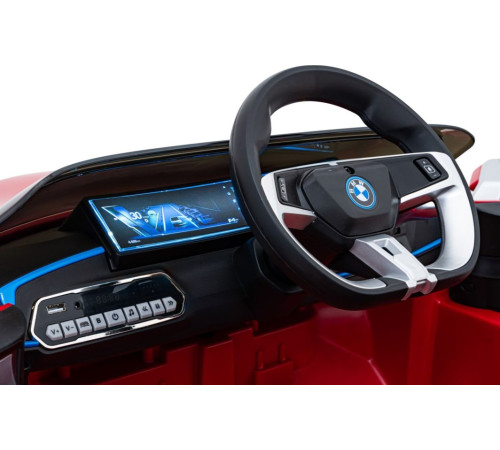 Дитяча акумуляторна машинка BMW i4 для дітей Червона