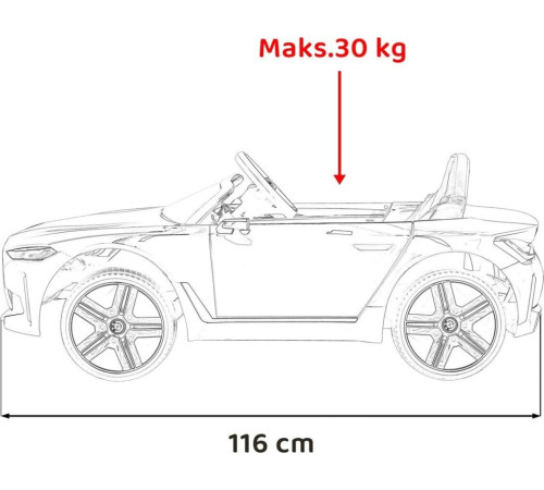 Дитяча акумуляторна машинка BMW i4 для дітей Червона