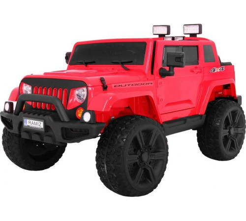Дитяча акумуляторна машина Mighty Jeep Red + 2 місця + привід 4х4 + 2 багажника Дитяча акумуляторна машина Mighty Jeep Red + 2 місця + привід 4х4 + 2 багажника