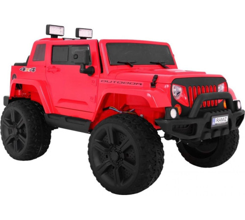 Дитяча акумуляторна машина Mighty Jeep Red + 2 місця + привід 4х4 + 2 багажника Дитяча акумуляторна машина Mighty Jeep Red + 2 місця + привід 4х4 + 2 багажника