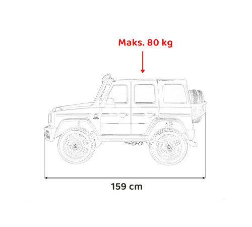 Дитяча акумуляторна машинка Mercedes Benz G63 AMG XXL MP4 Червона