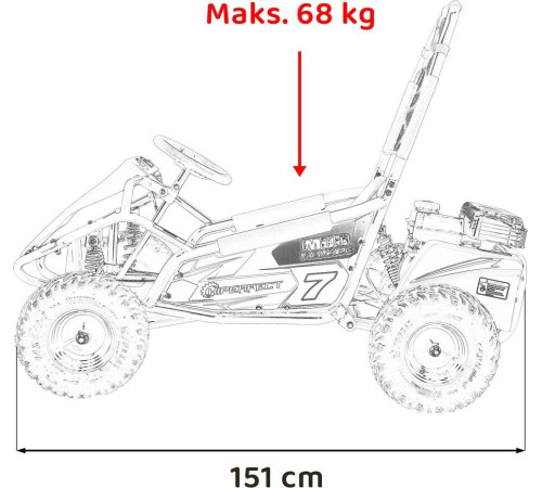 Дитячий акумуляторний картинг Gokart MUD MONSTER Помаранчевий