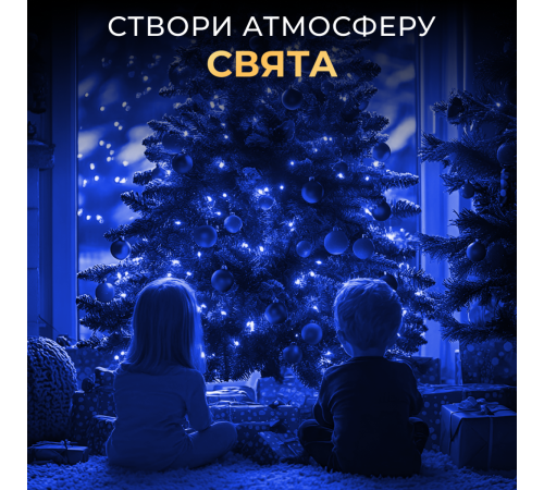 Гірлянда Роса нитка 2000 LED, 200 м, з пультом, від мережі, синій Гірлянда Роса нитка 2000 LED, 200 м, з пультом, від мережі, синій