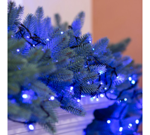 Гірлянда Нитка 300 LED, д 14 м, чорний кабель, синій Гірлянда Нитка 300 LED, д 14 м, чорний кабель, синій