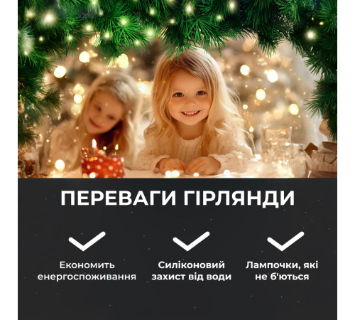 Гірлянда Роса нитка 500 LED, 50 м, з пультом, від мережі, білий Гірлянда Роса нитка 500 LED, 50 м, з пультом, від мережі, білий
