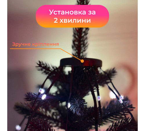 Смарт-гірлянда 250 LED, 2,5 м, з керуванням зі смартфона, мультиколор Смарт-гірлянда 250 LED, 2,5 м, з керуванням зі смартфона, мультиколор