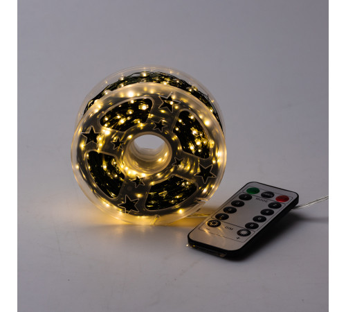 Гірлянда Роса нитка 1000 LED, 100 м, з пультом, від мережі, зелена оболонка, жовтий Гірлянда Роса нитка 1000 LED, 100 м, з пультом, від мережі, зелена оболонка, жовтий